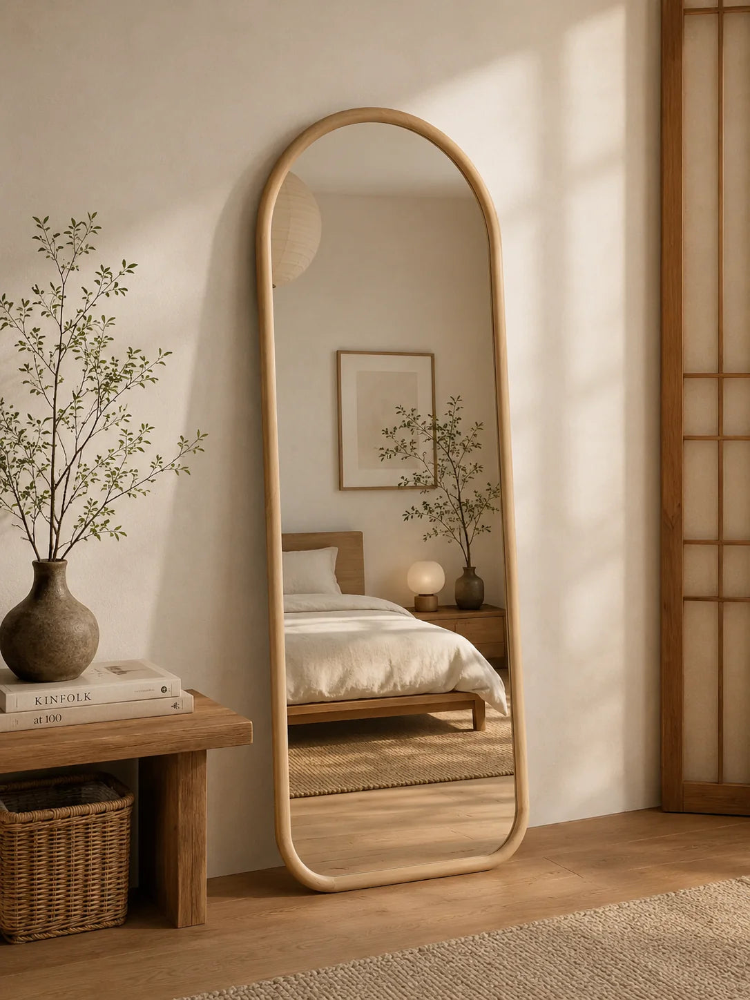 BÅGE – Boogspiegel Natural Oak 180 × 70 cm