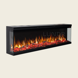 LUMI – Elektrische Sfeerhaard - 100 inch - 254 cm - 3-Zijdige Inbouwhaard - 3D-vlameffect