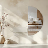 LUND – Halfronde Spiegelkast Beige