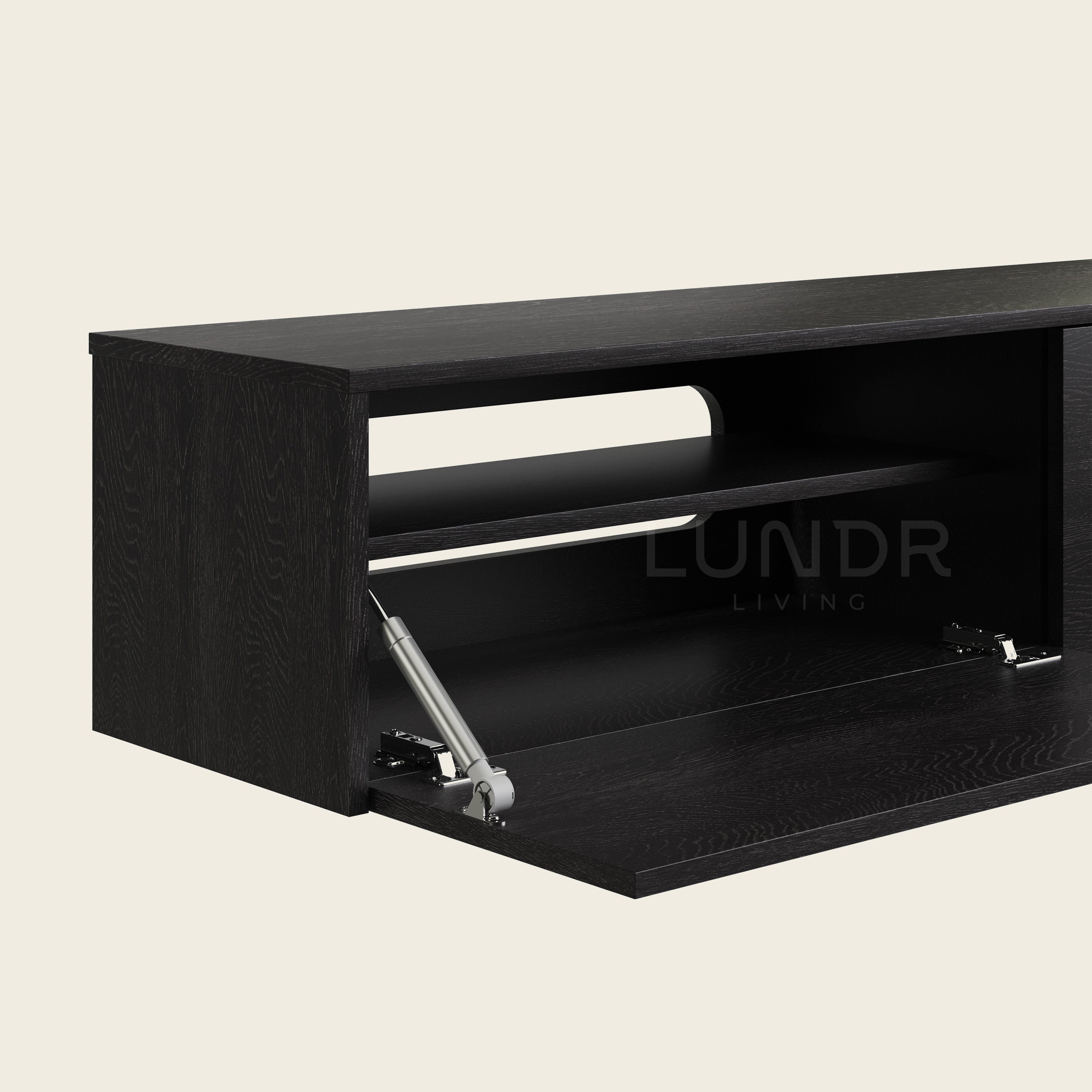 SOREN – Zwevend TV-Meubel 180 cm - Zwart