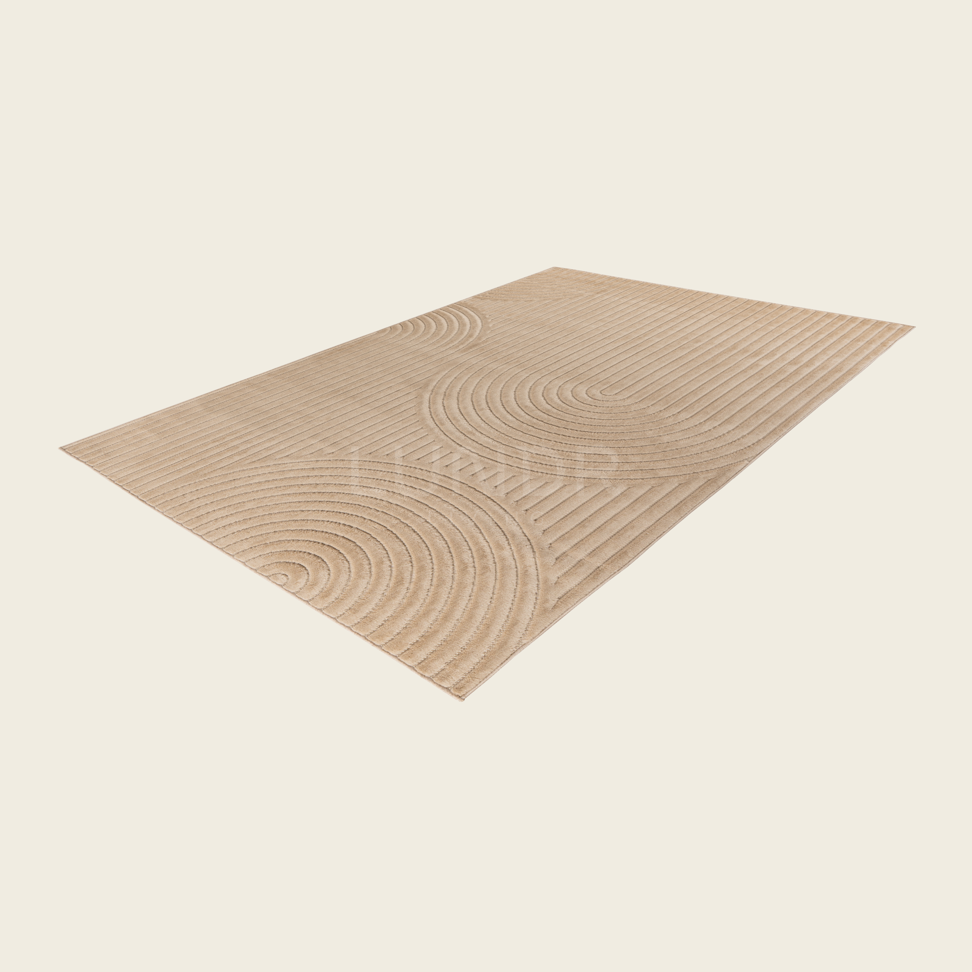 LINJE – Japandi Textured Line Vloerkleed Beige