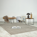 LINJE – Japandi Textured Line Vloerkleed Silver