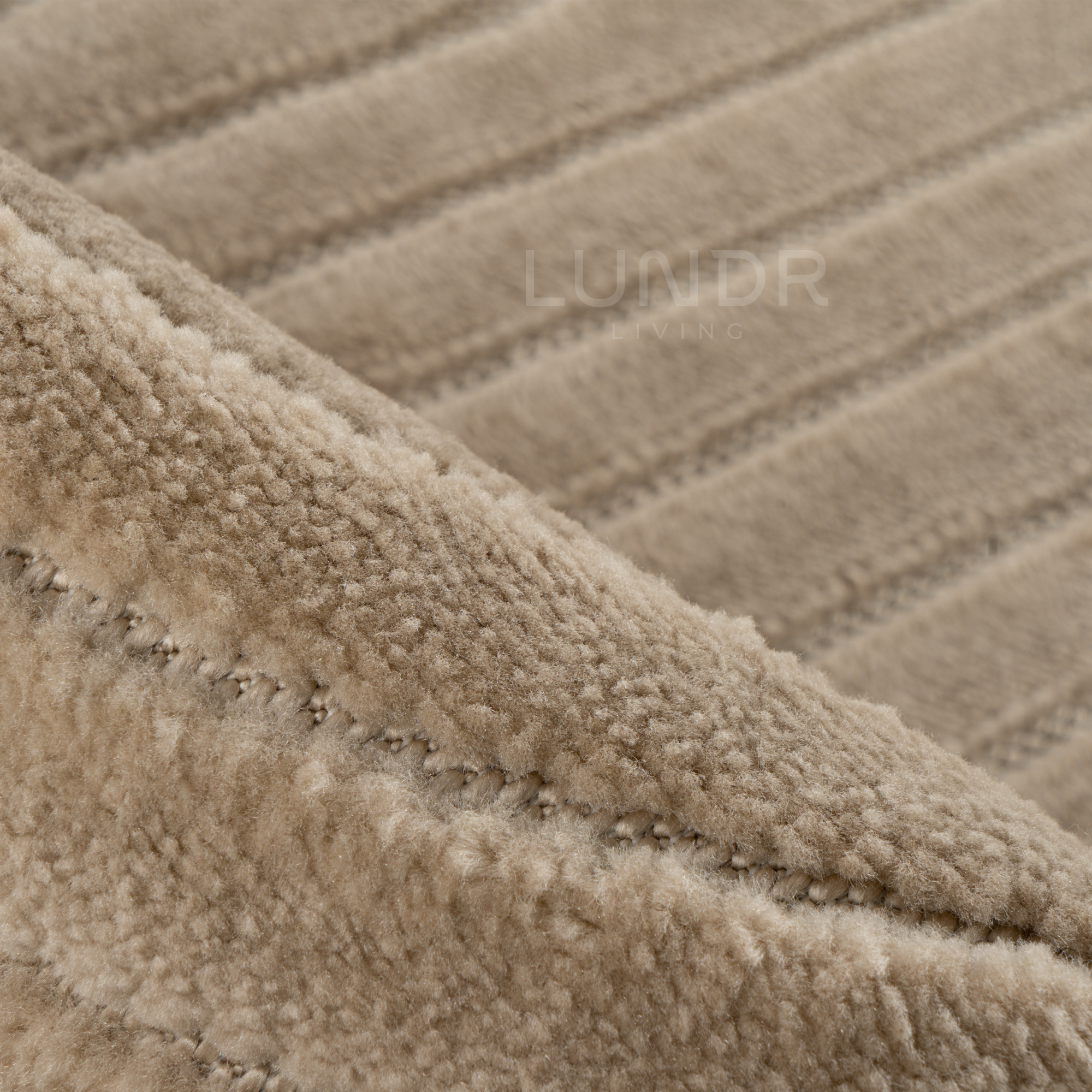 LINJE – Japandi Textured Line Vloerkleed Beige
