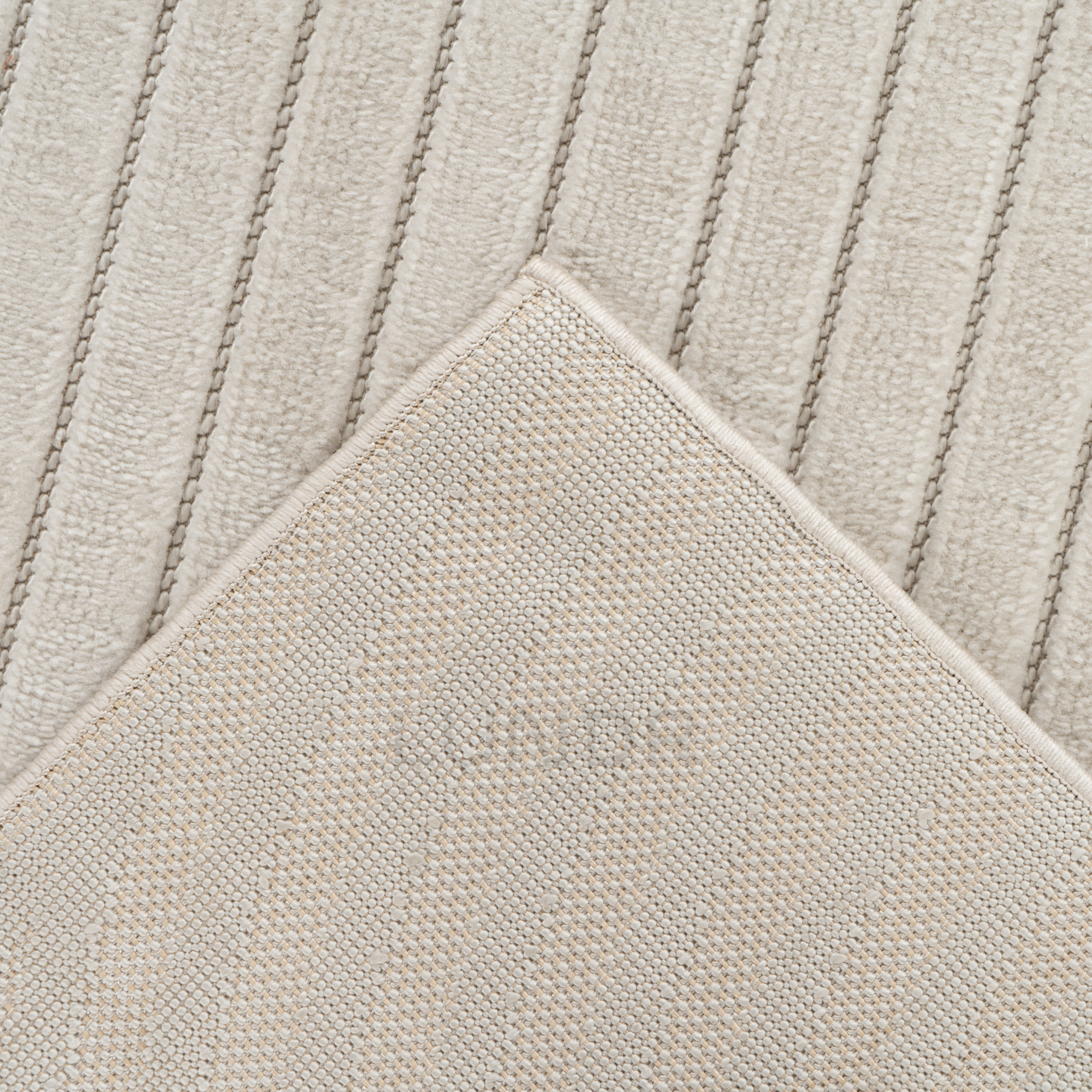 LINJE – Japandi Textured Line Vloerkleed Ivory