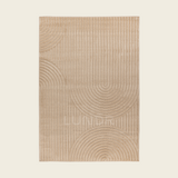 LINJE – Japandi Textured Line Vloerkleed Beige
