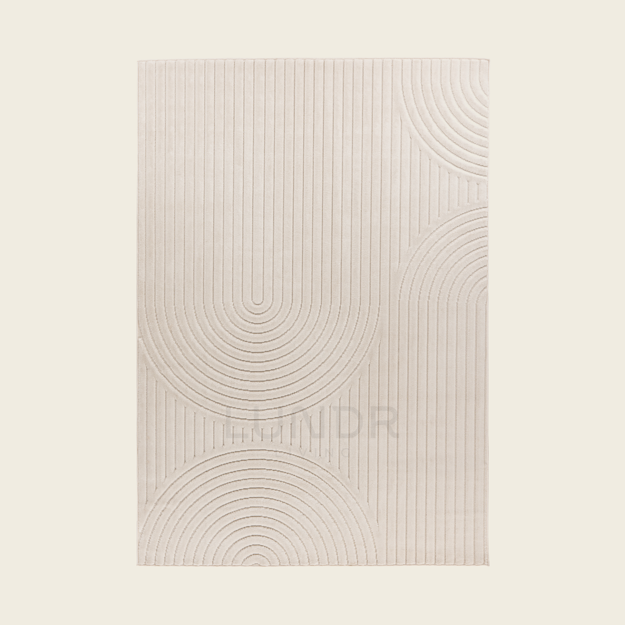 LINJE – Japandi Textured Line Vloerkleed Ivory