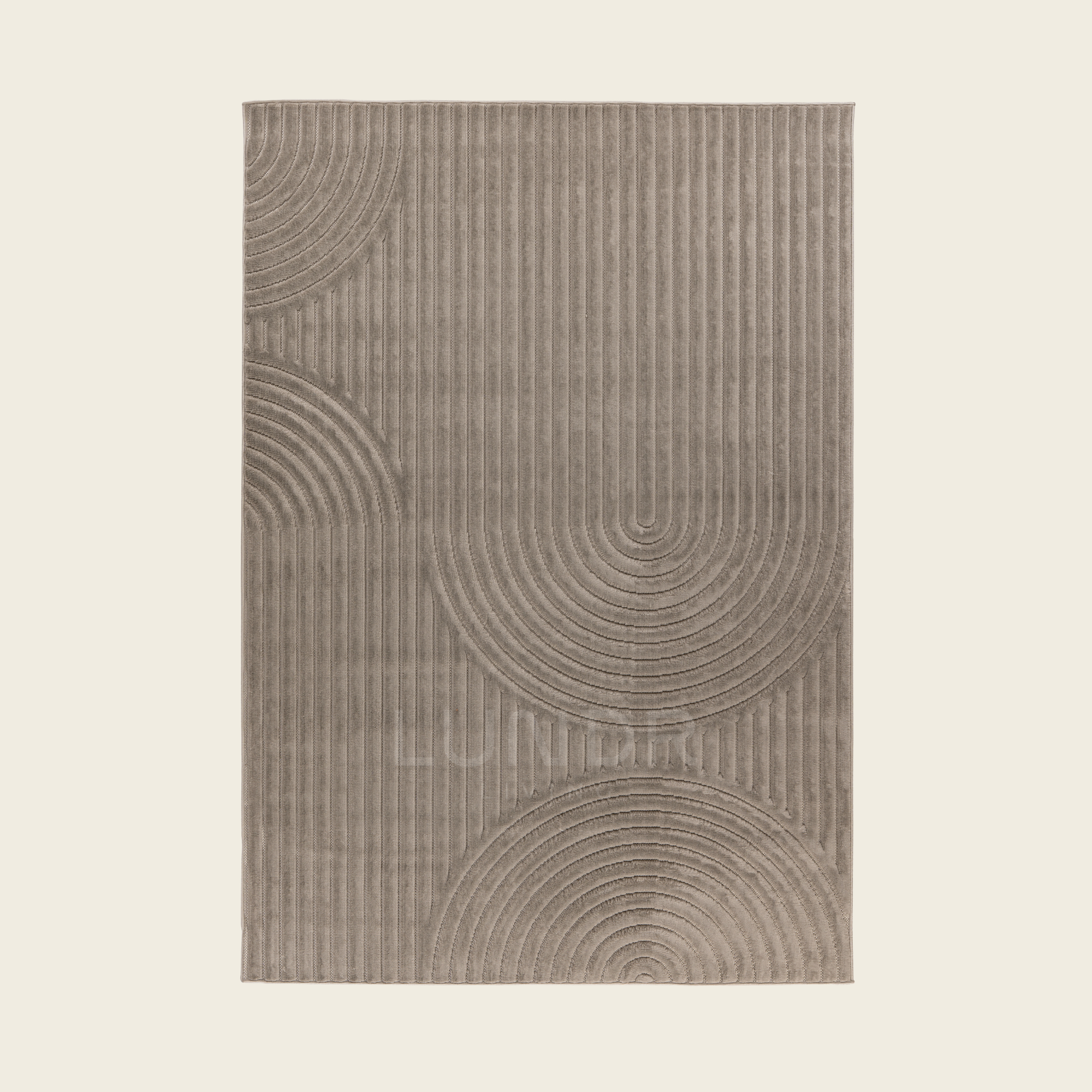 LINJE – Japandi Textured Line Vloerkleed Silver