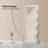 ALVA – Wavy Wandspiegel 180×75 cm – Japandi Ivory