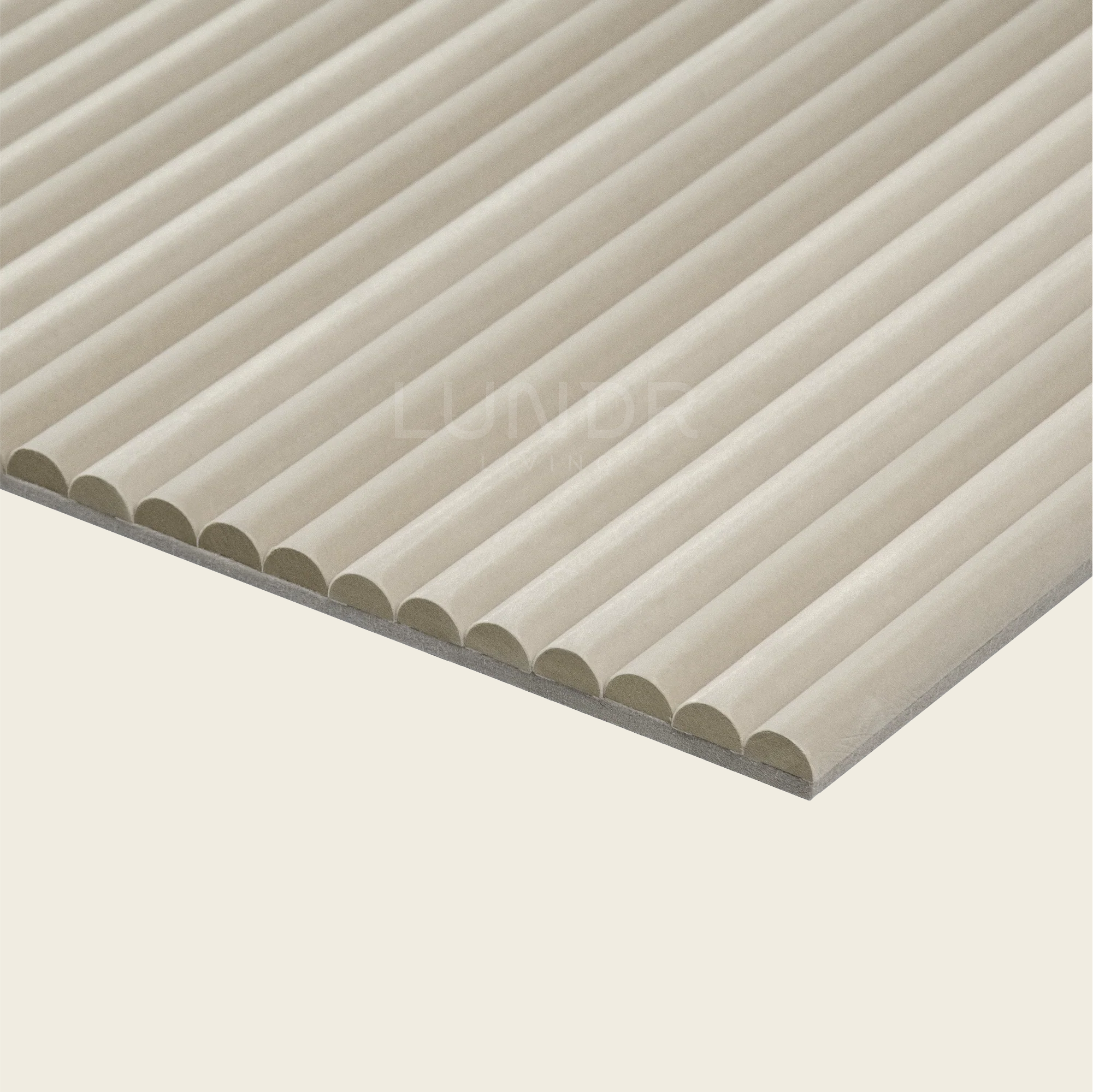 VELORA – Akoestisch Suede Wandpaneel 280×60 cm x 2.4 cm – Sandstone Velvet