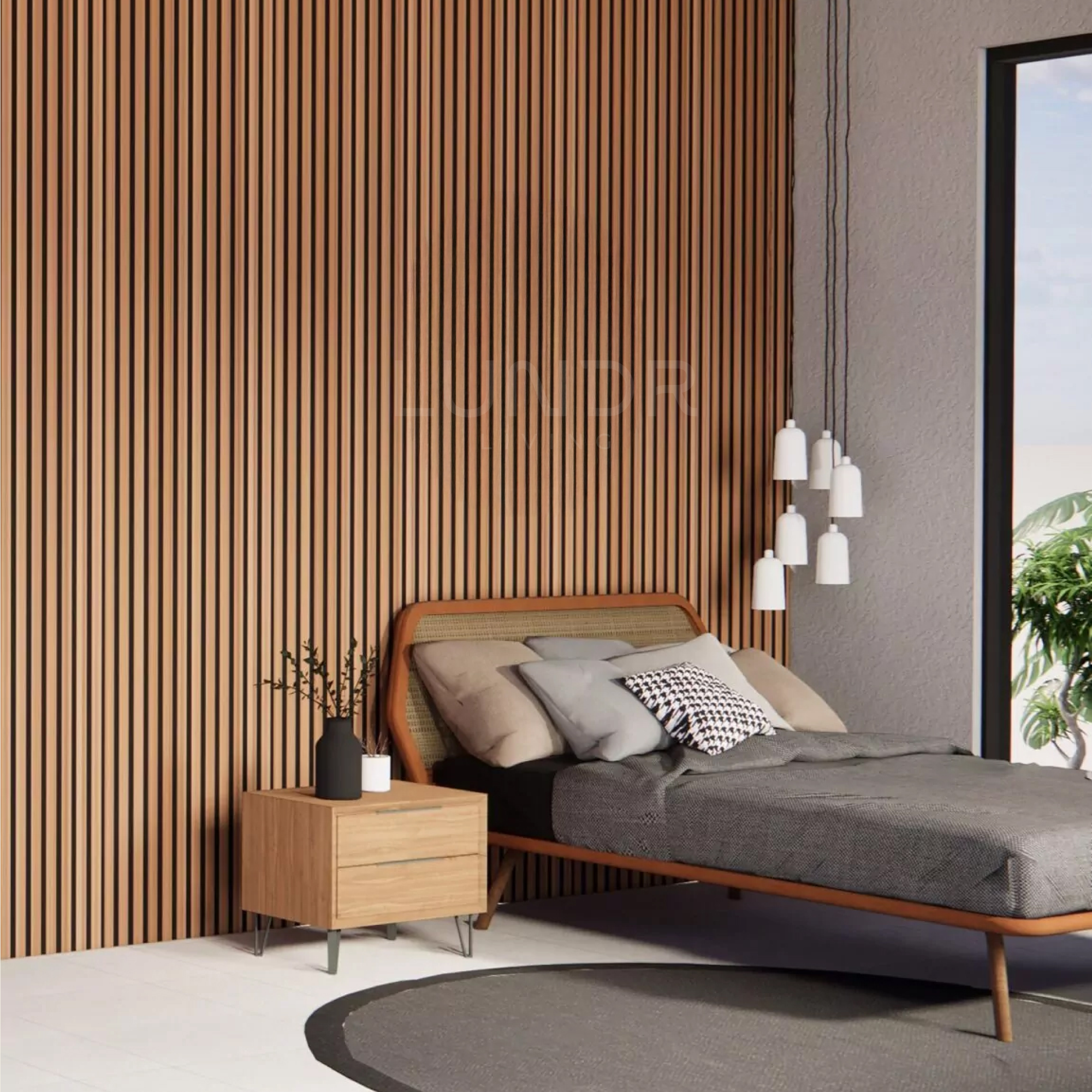 ASKA – Akoestische panelen - Walnoot 280x60 cm