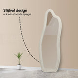 LIVI – Teddy Wandspiegel 160×60 cm – Japandi Ivory