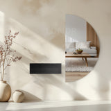 LUND – Halfronde Spiegelkast Zwart