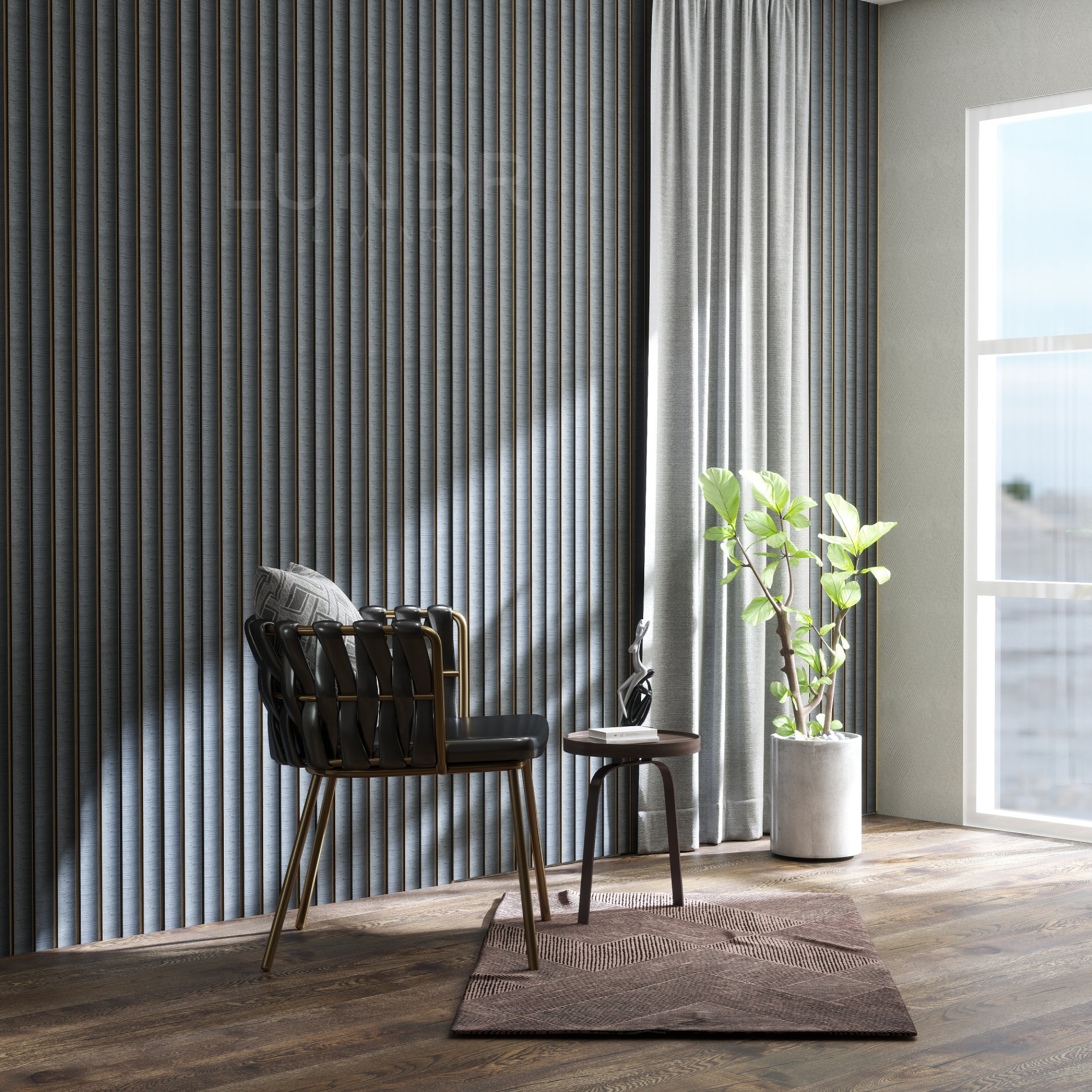 LYRA – 3D Wandpanelen Kunststof – Antraciet 270×12 cm