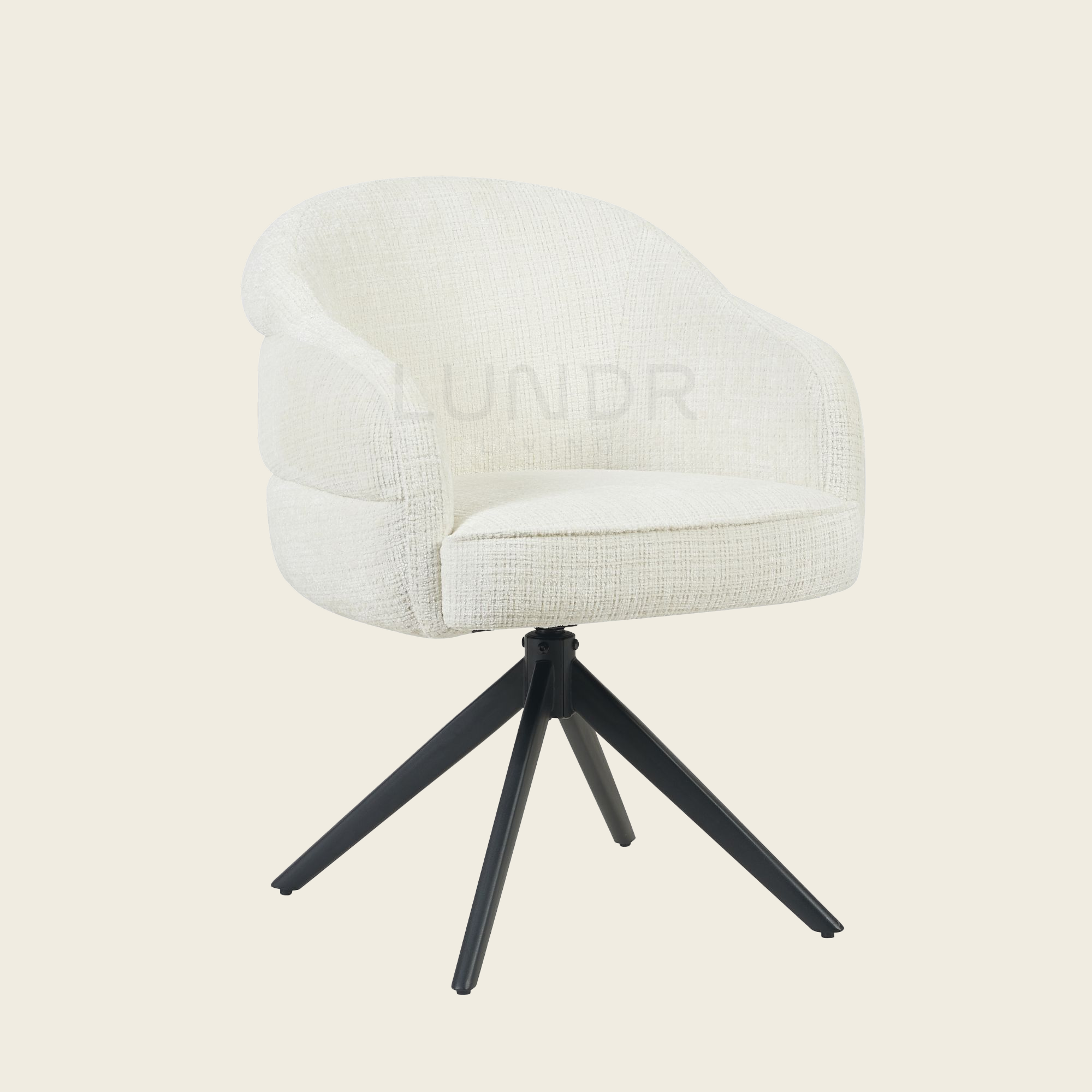 Eetkamerstoel SAGA – Off White – Poot Black