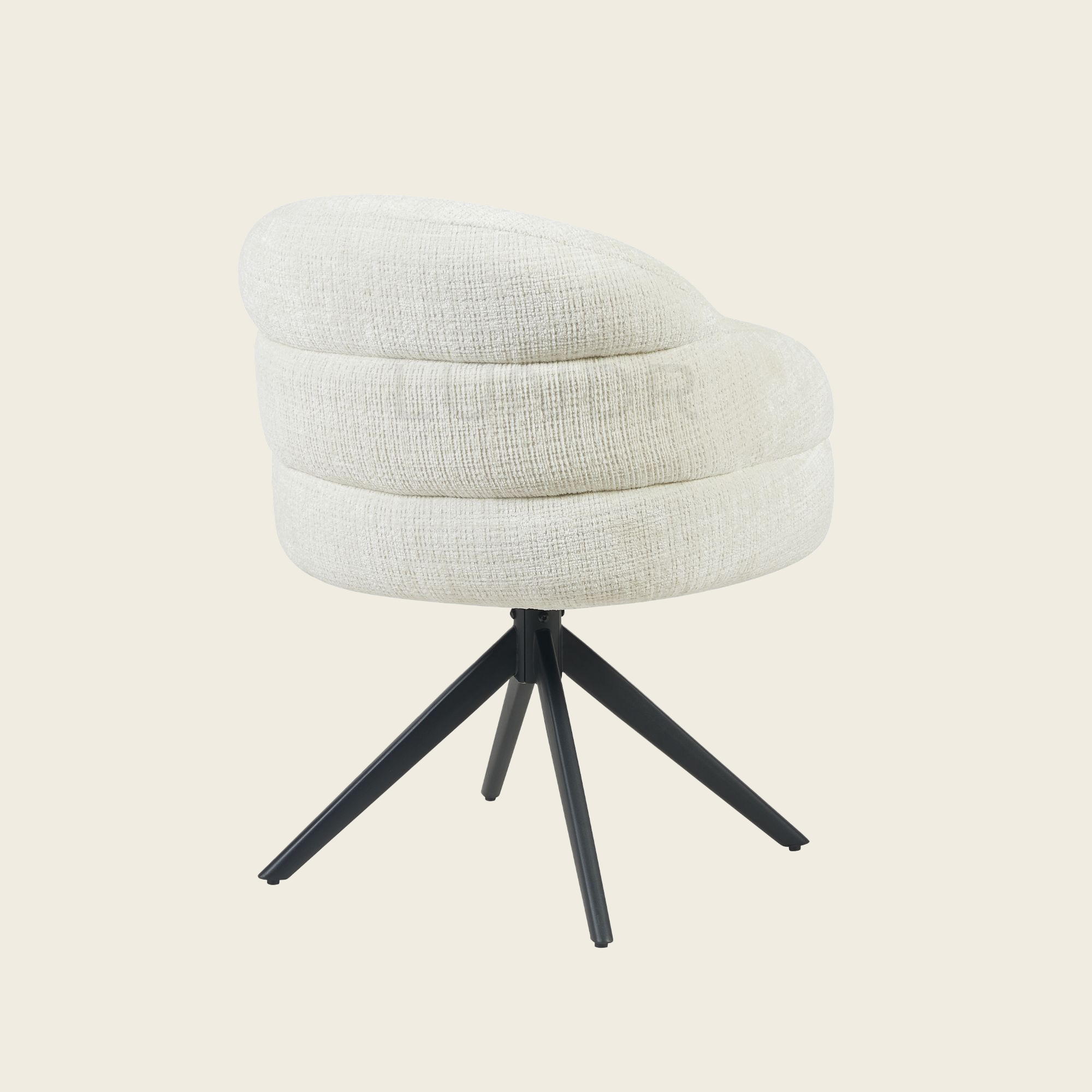 Eetkamerstoel SAGA – Off White – Poot Black