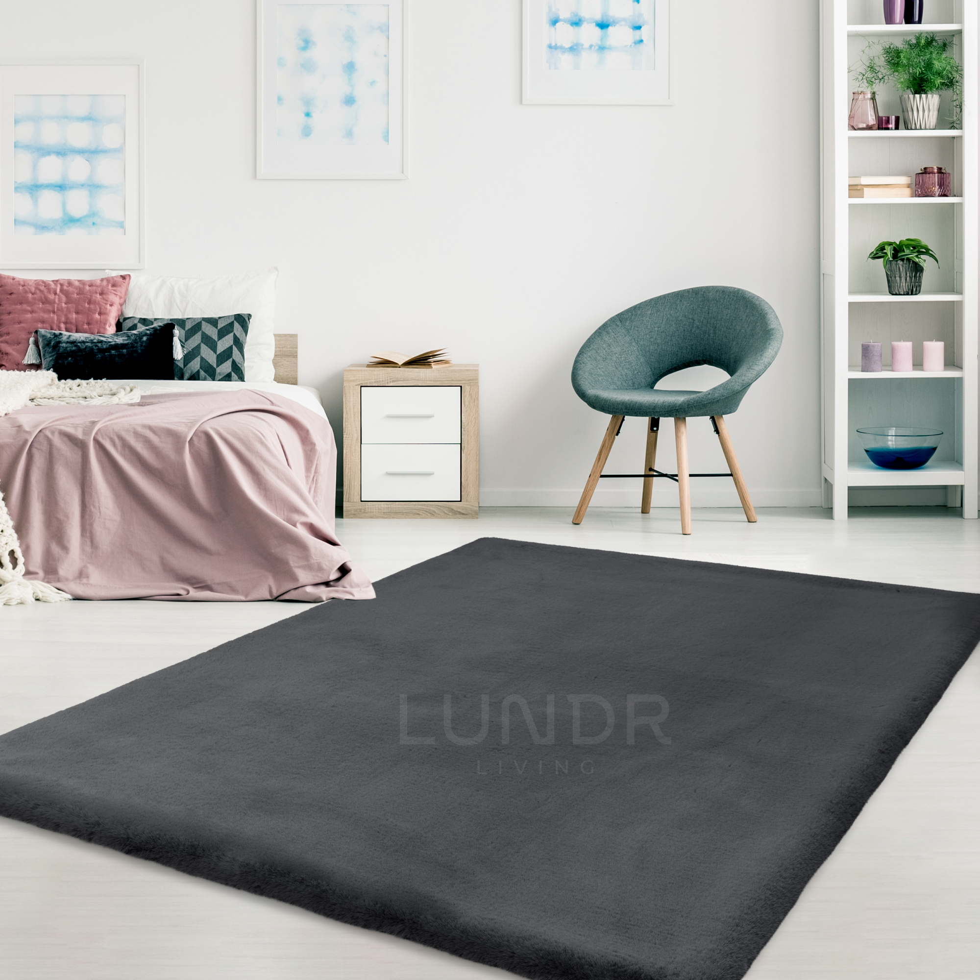 MJUK – Fluffy Vloerkleed Graphite