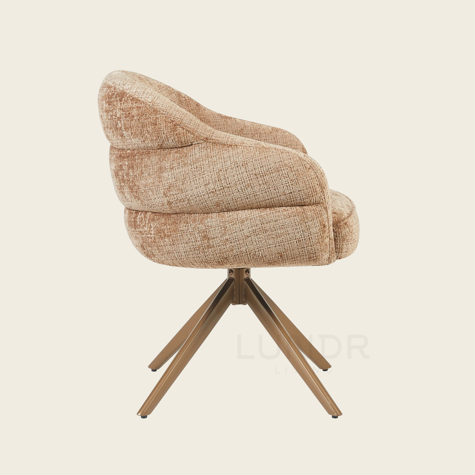 Eetkamerstoel SAGA – Cinnamon – Poot Bronze