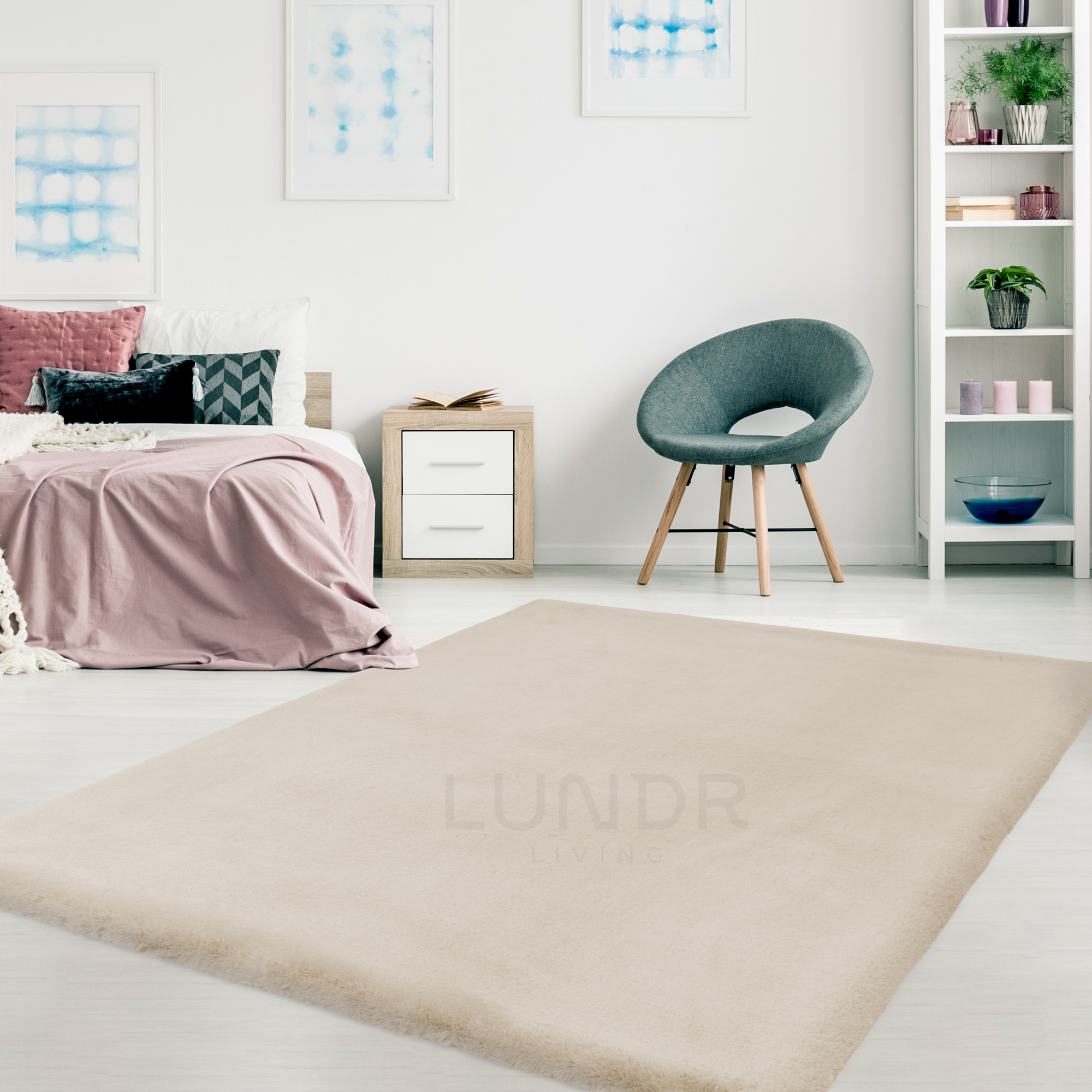 MJUK – Fluffy Vloerkleed Ivory