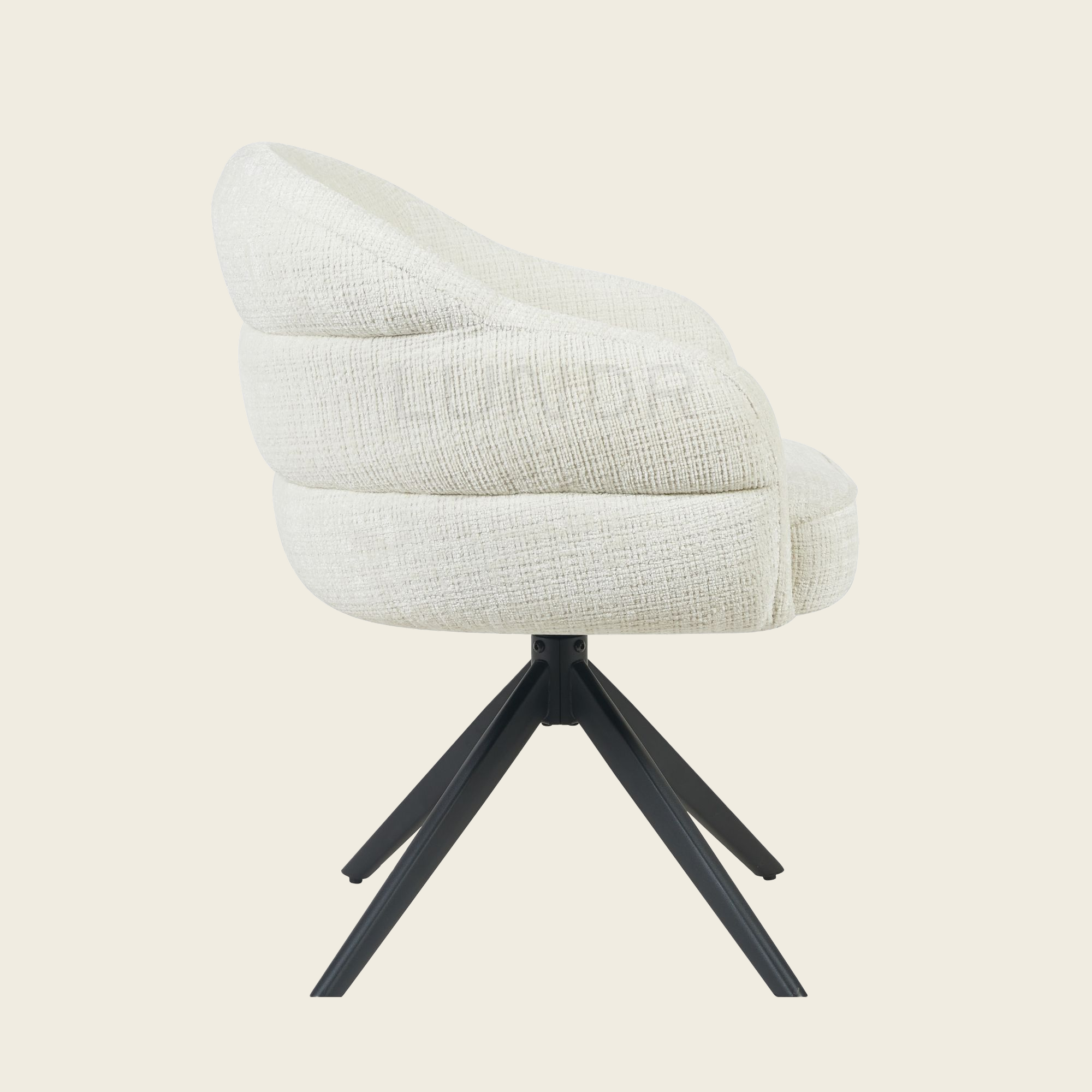 Eetkamerstoel SAGA – Off White – Poot Black