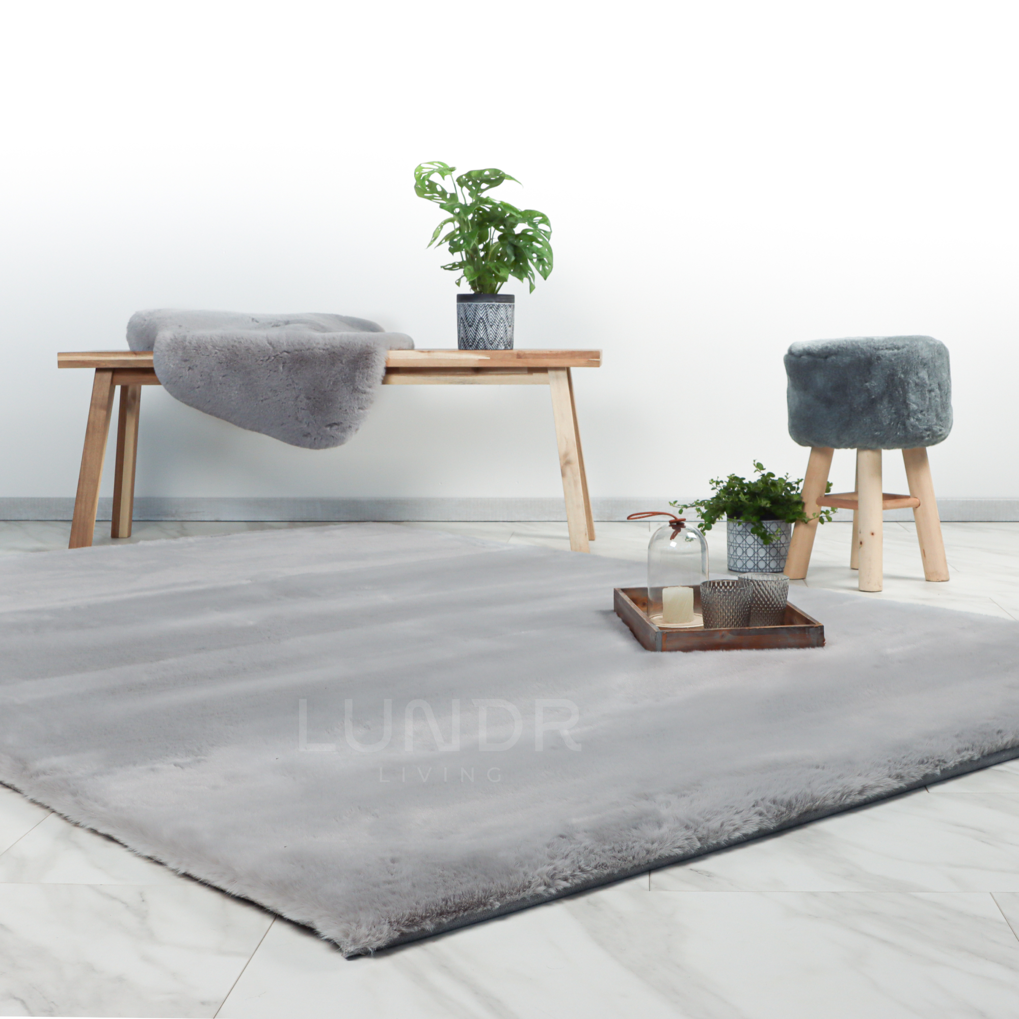 MJUK – Fluffy Vloerkleed Silver