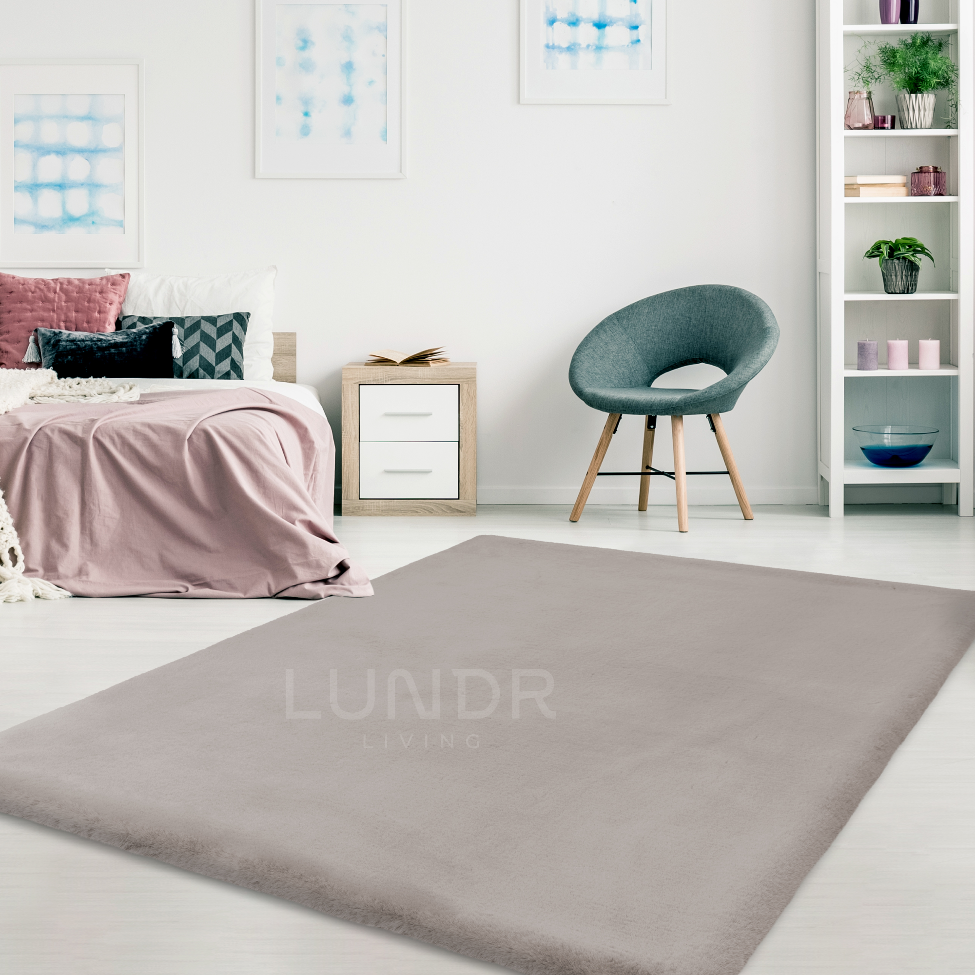 MJUK – Fluffy Vloerkleed Light Taupe