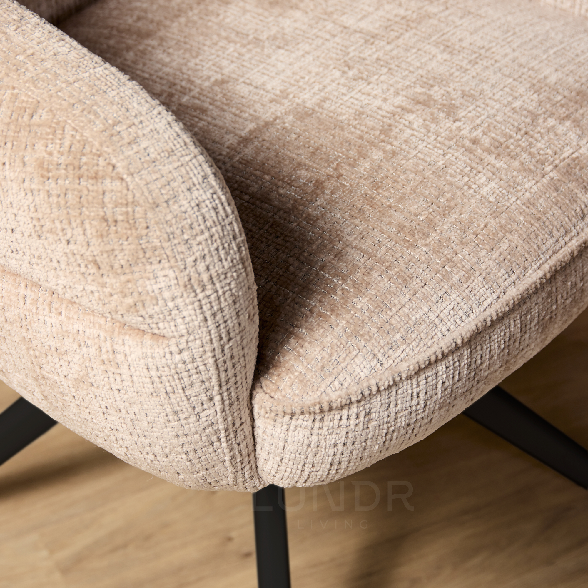 Eetkamerstoel SAGA – Cloud Beige – Poot Black