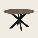 SVEA – Ronde Eettafel 130 cm - Bruin - Poot Black