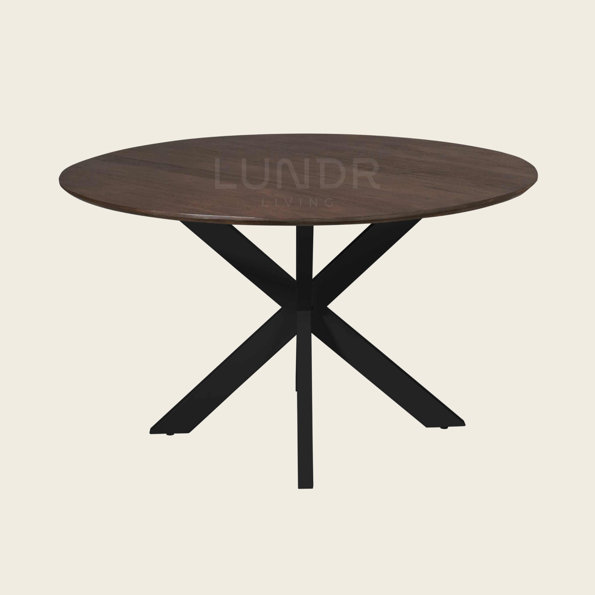 SVEA – Ronde Eettafel 130 cm - Bruin - Poot Black