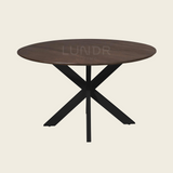 SVEA – Ronde Eettafel 130 cm - Bruin - Poot Black