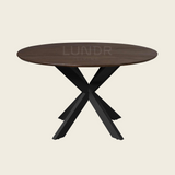 SVEA – Ronde Eettafel 150 cm - Bruin - Poot Black