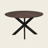 SVEA – Ronde Eettafel 150 cm - Bruin - Poot Black