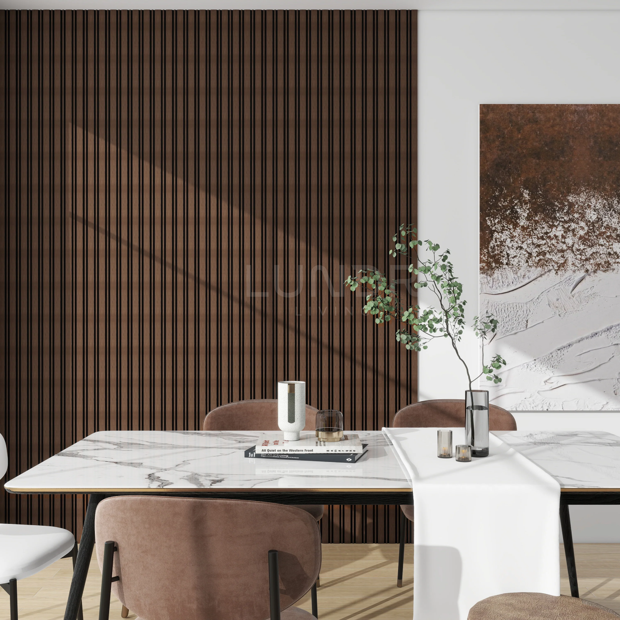 NOVA – 3D Wandpanelen – Walnoot – 270x12 cm
