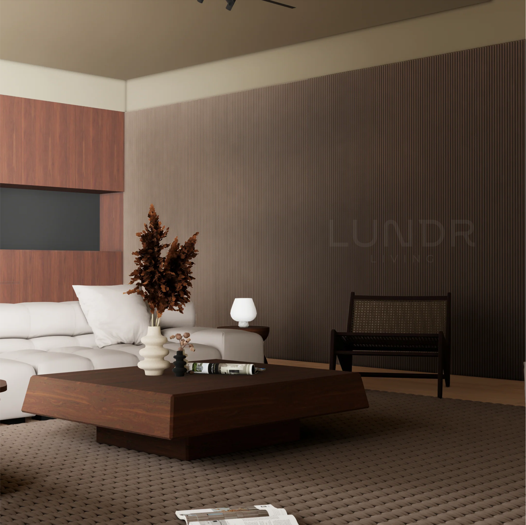 VELORA – Akoestisch Suede Wandpaneel 280×60 cm x 2.4 cm  – Espresso Velvet