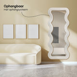 ALVA – Wavy Wandspiegel 180×75 cm – Japandi Ivory