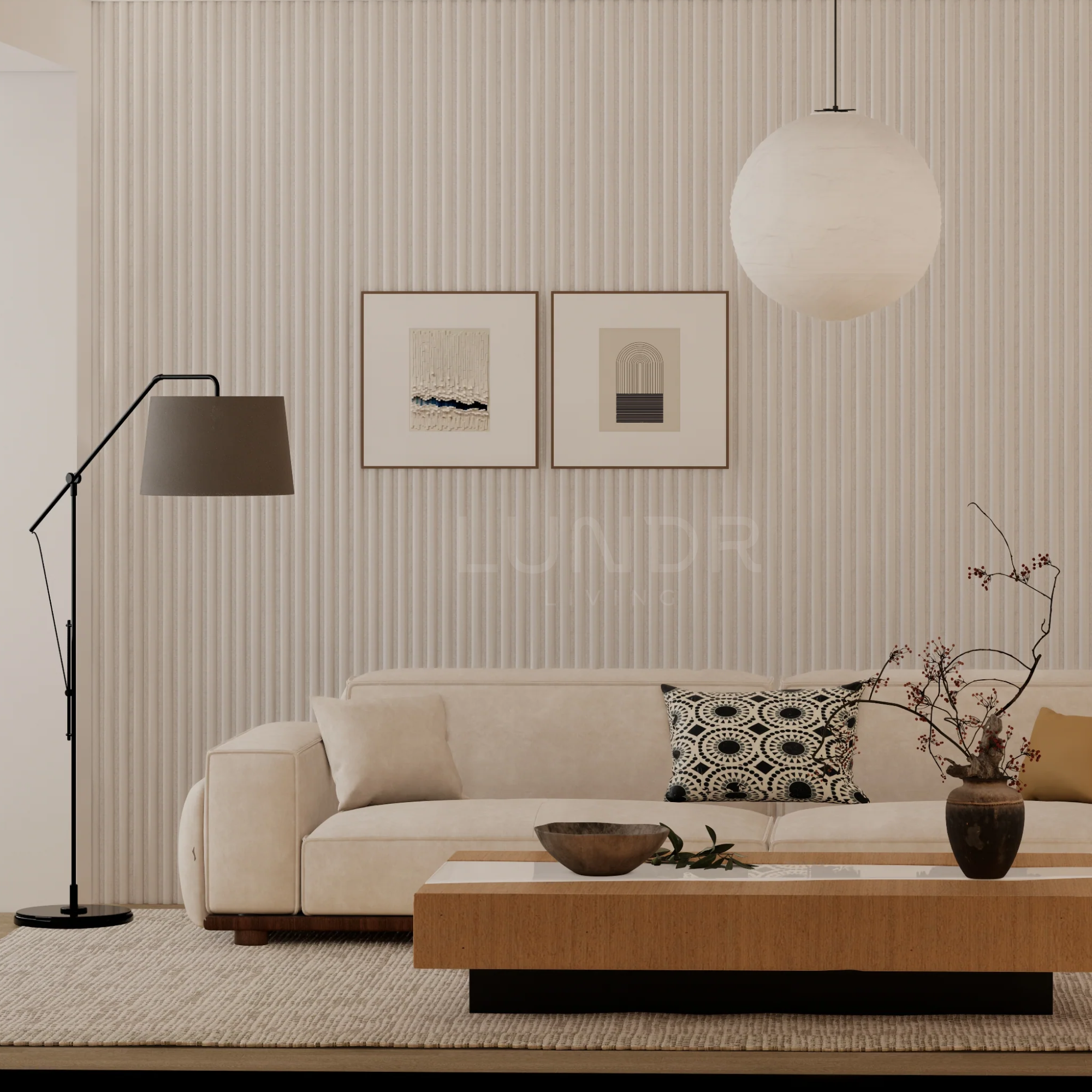 VELORA – Akoestische wandpanelen 280×60 cm x 2.4 cm – Cloud Space Velvet