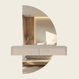 BERGEN – Halfronde Spiegelkast Sand Beige