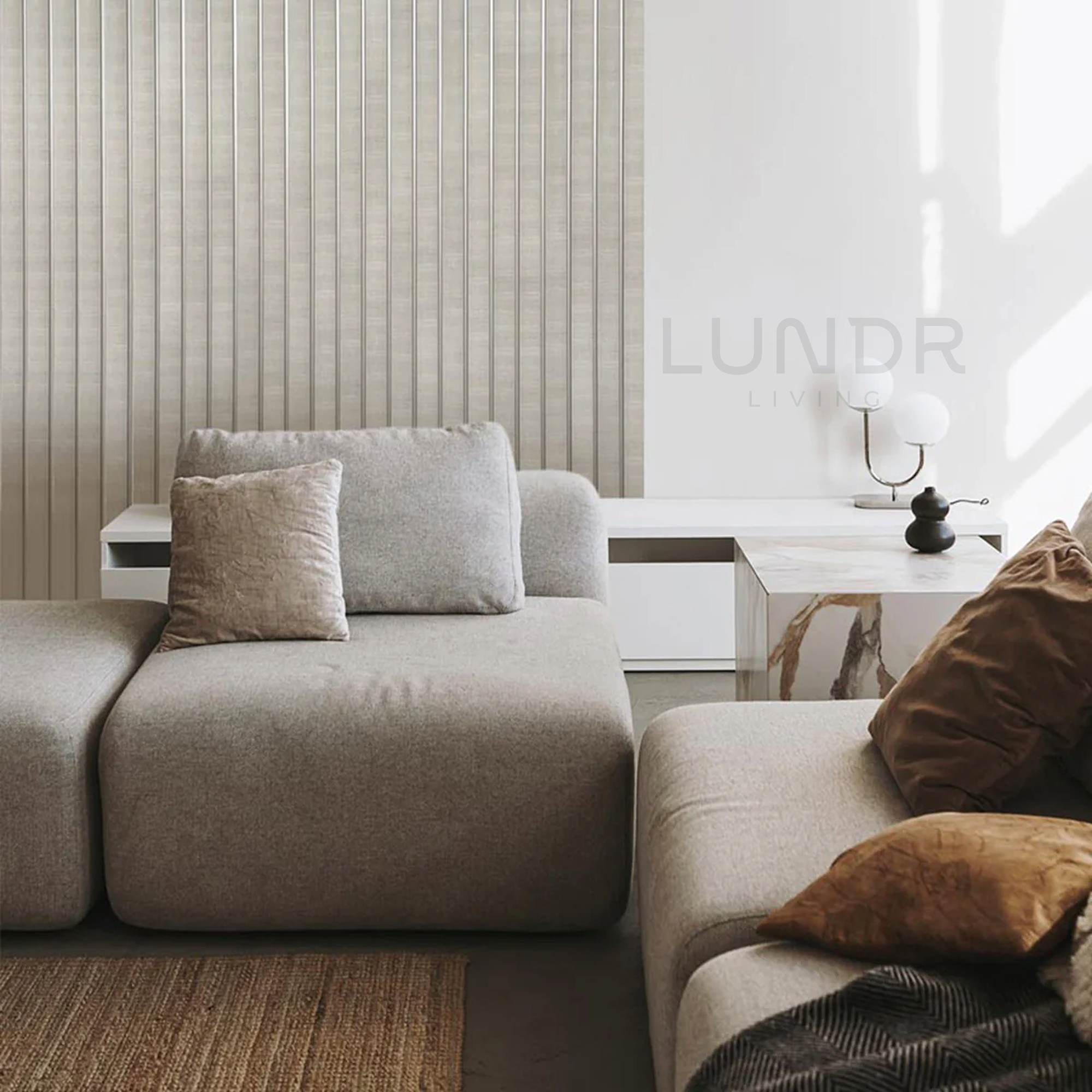 LYRA – 3D Wandpanelen Kunststof – Beige 270×12 cm