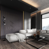 LYRA – 3D Wandpanelen Kunststof – Antraciet 270×12 cm