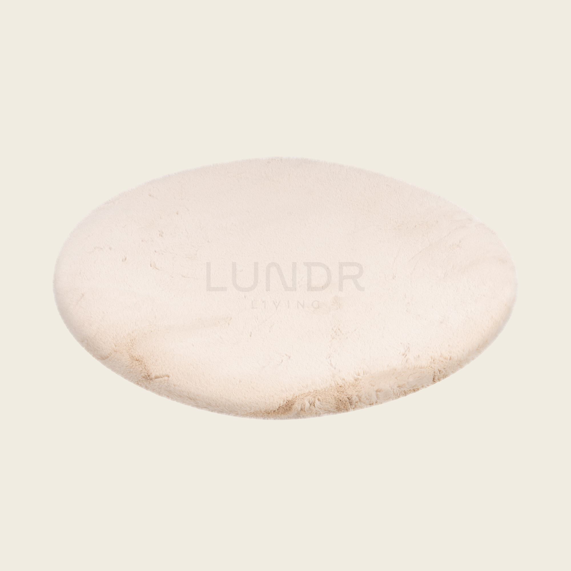 MJUK RUND – Fluffy Rond Vloerkleed Beige
