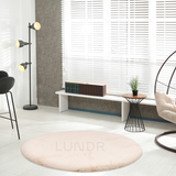 MJUK RUND – Fluffy Rond Vloerkleed Beige