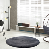 MJUK RUND – Fluffy Rond Vloerkleed Graphite