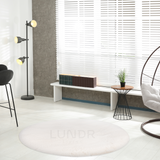 MJUK RUND – Fluffy Rond Vloerkleed Ivory