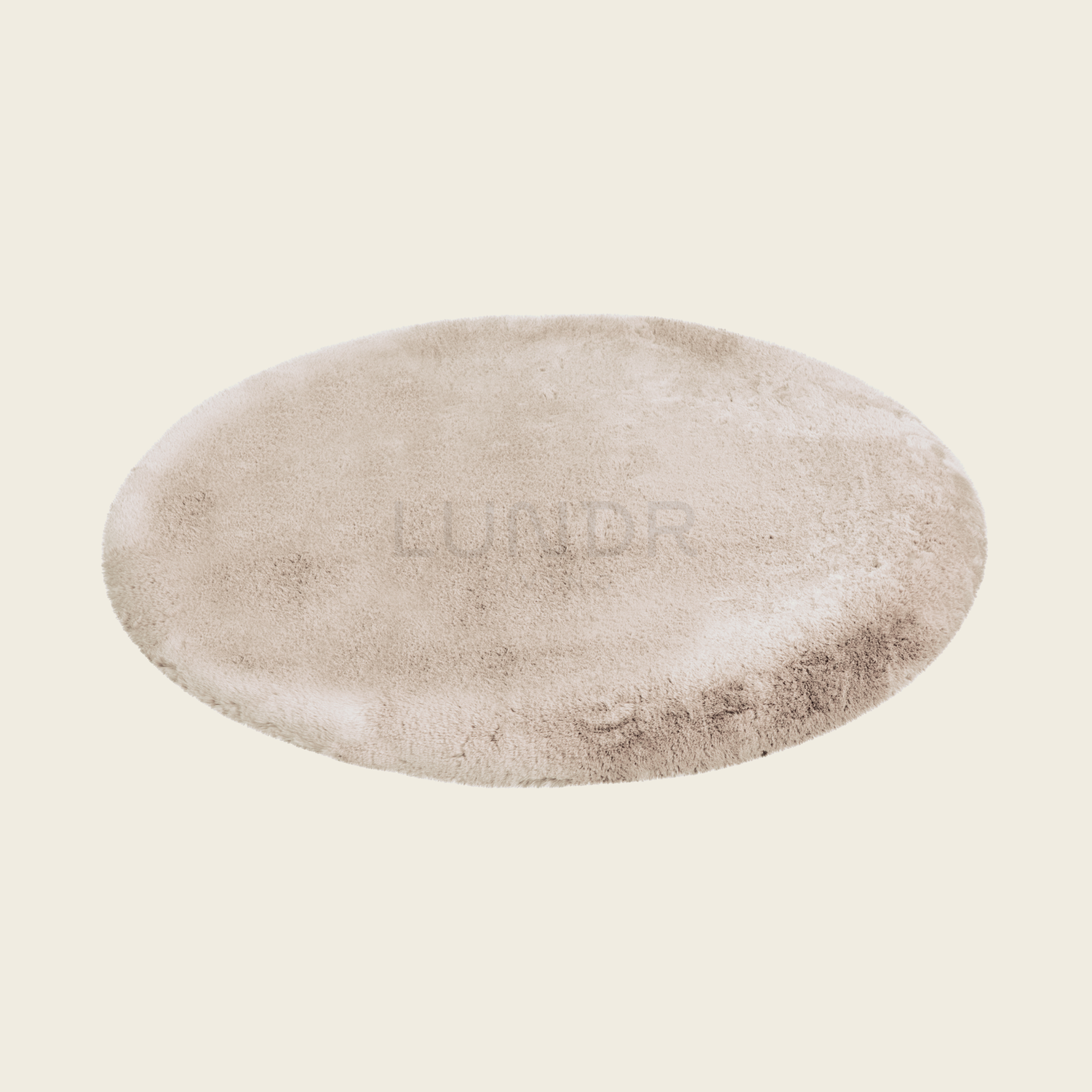 MJUK RUND – Fluffy Rond Vloerkleed Light Taupe