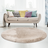 MJUK RUND – Fluffy Rond Vloerkleed Light Taupe