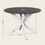 SVEA – Ronde Eettafel 150 cm - Bruin - Poot Black