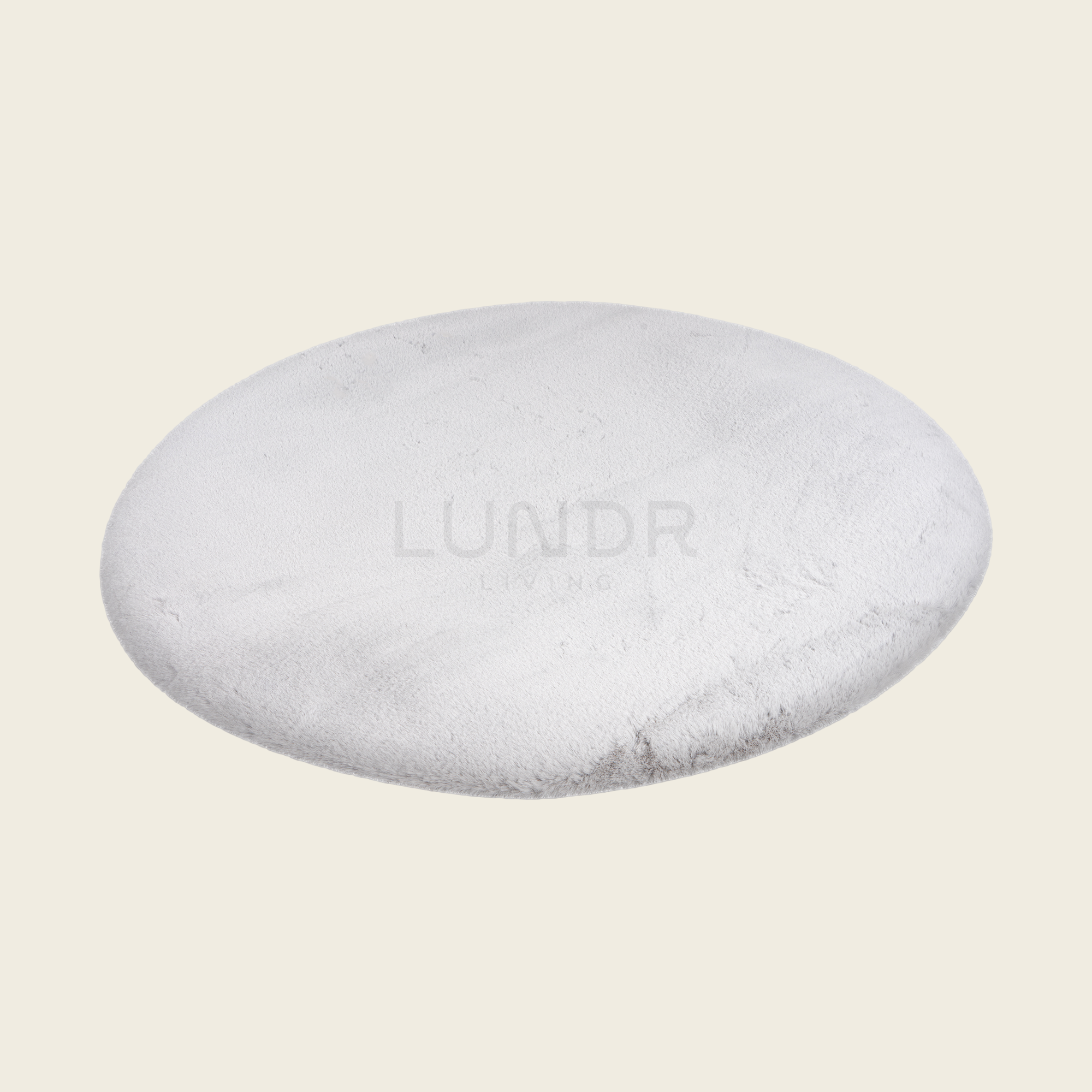 MJUK RUND – Fluffy Rond Vloerkleed Silver