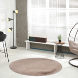 MJUK RUND – Fluffy Rond Vloerkleed Taupe