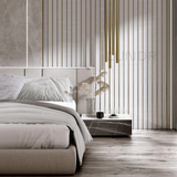 LYRA – 3D Wandpanelen Kunststof – Wit 270×12 cm