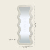 ALVA – Wavy Wandspiegel 180×75 cm – Japandi Ivory