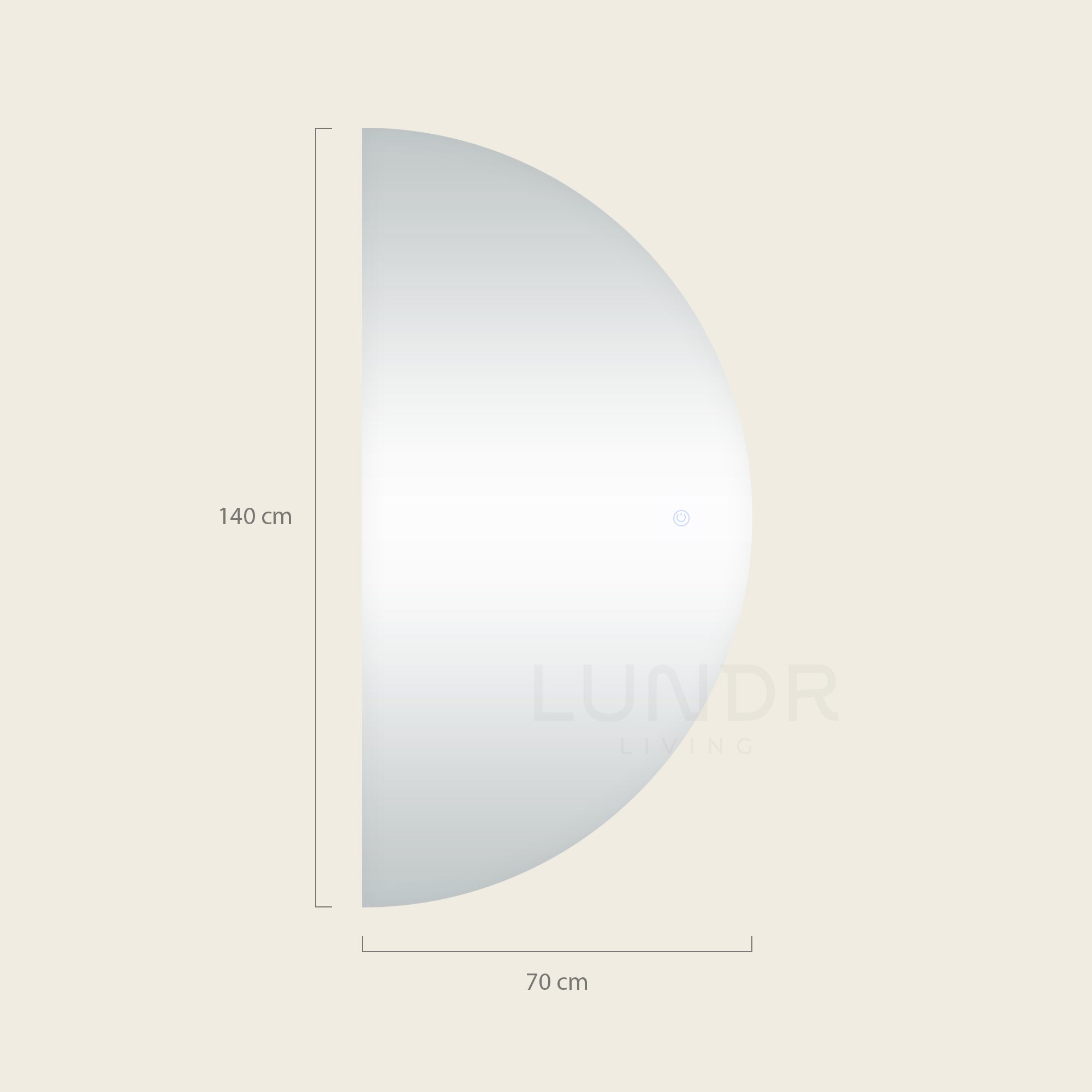 LUND – Halfronde Spiegelkast Beige